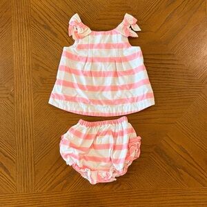 Janie and Jack Pink Striped Set